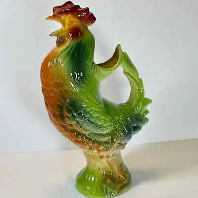 Old Vintage St Clement #7516 13.5  Tall French Majolica Rooster Absinthe Pitcher • $95