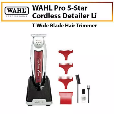 WAHL Pro 5-Star Cordless Detailer Li T-Wide Blade Hair Trimmer Shaver #8171 • £61.29