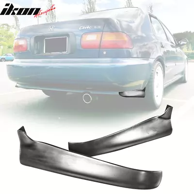 Fits 92-95 Honda Civic JDM Style 2PCS Rear Bumper Lip Splitter Apron Spats PU • $54.99