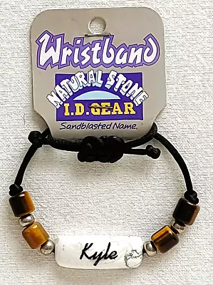 ID Wristband / Bracelet - Natural Stone - Sandblasted Name - Kyle - Brand New • £2.99
