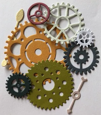 GEAR/SPROCKET Die-Cut (9pc)Steampunk•Cog•Clock Hands•Machine•Antique•Wheel • $2.89