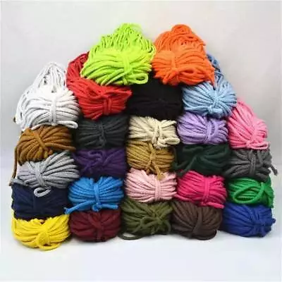 5mm Braided Natural Macrame Cotton Cord - 100 Yards - 8 Strands - 16 Colours • $41.20