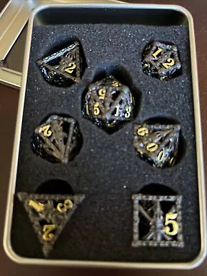 Copper Metal Dragon Hollow Metal Dice Set Polyhedral Dice Dungeons And Dragons • $16.95
