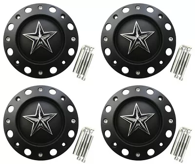 4x New Rockstar KMC XD Series TALL Wheel Center Caps Matte Black 5/6/8Lug XD775  • $160