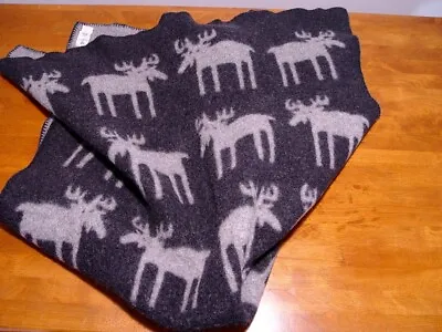 Vtge Klippen Reversible Wool Moose Pattern Throw Blanket Bengt Lindberg • $34.99