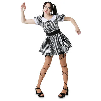 £18.99 • Buy Ladies Broken Rag Doll Costume Scary Zombie Womens Scary Halloween Fancy Dress