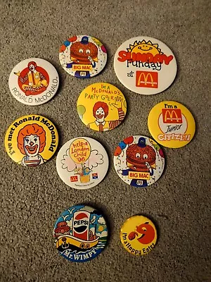 Vintage Pin Badge Collection - McDonalds Mr Wimpy Happy Eater X10 • £4