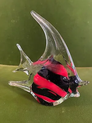 Murano Style Art Glass HAND BLOWN FISH Figure Paperweight Multicolored • $29.75