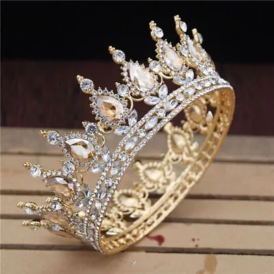 Crystal Tiara Crown -Vintage Royal Queen King For Prom Bridal Diadem Wedding 1PC • $34.99