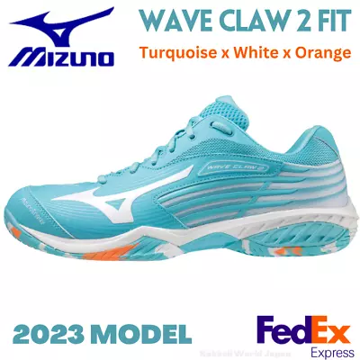 Mizuno Badminton Shoes WAVE CLAW 2 FIT 71GA2117 11 Turquoise /White Unisex NEW! • $129.50