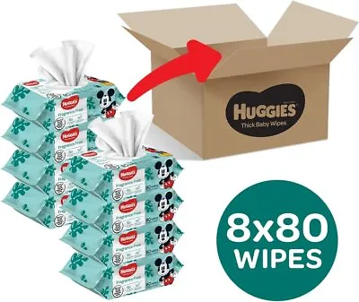 $32.80 • Buy 640 HUGGIES Thick Baby Wet Wipes Bulk Mega Pack Fragrance Free-  Baby Wipes