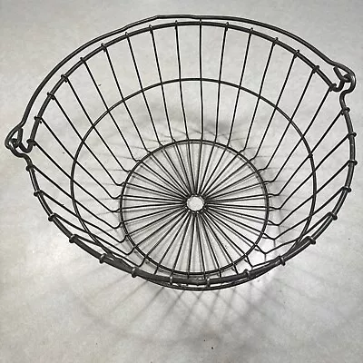 GENUINE Vintage Metal Wire Egg Basket RUSTIC Farmhouse Or Cottage Decor LARGE • $49.99