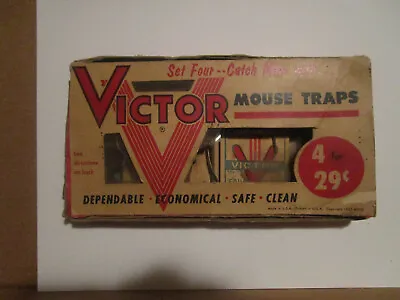 Victor Mouse Traps ( 3 ) In Their Original Box Dated 1953  Great For Display • $18