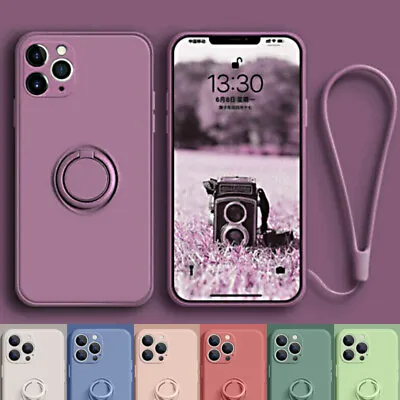 Silicone Case For IPhone 15 14 13 12 11 Pro Max XR 8 Magnetic Ring Stand Cover • $7.69