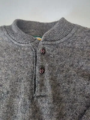 Vintage Cabelas Henley Wool Blend Pullover Made USA Men's LARGE TALL LT • $46.99
