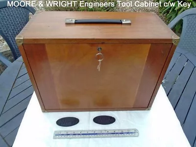 Vintage MOORE & WRIGHT Engineer's Collectors Or Sewing Tool Cabinet Refurbished • £195