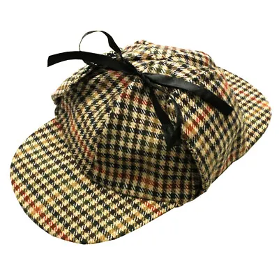 Deerstalker Hat Fancy Dress Victorian Detective Costume Party Accessory Lot • £51.99