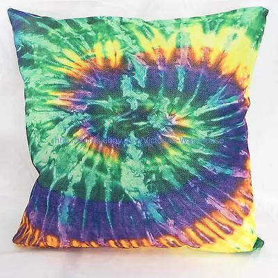 Spiral Tie Dye Cotton Linen Cushion Cover Hippie Bohemian Patio Cushion Cover • $15.98