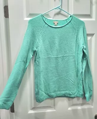 J. Crew S Small Womens Light Green Knit Sweater Top Merino Wool Blend • $13.99