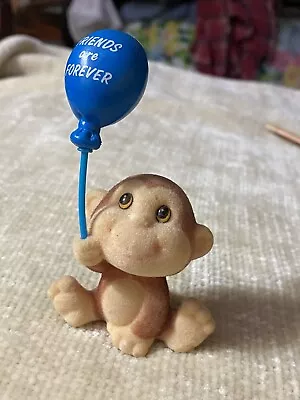 Monkey Figurine With Blue Balloon Friends Are Forever  • $3