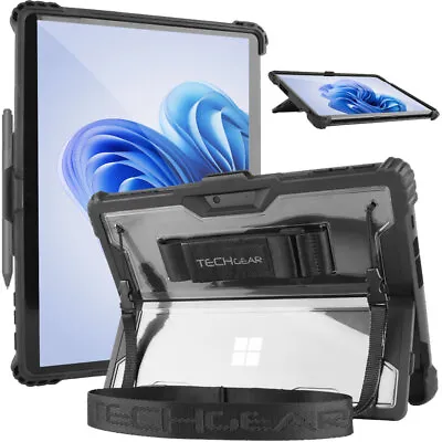 For Microsoft Surface Pro 9 8 7 6 5 4 Tough Hand & Shoulder Strap Stand Case • £29.95