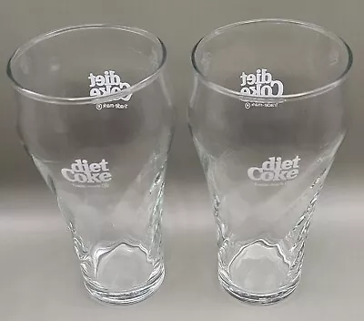 Vintage Set Of 2 Diet Coke Cola Pint Glasses Swirl Glass Design 16 Fl Oz  • $6.95