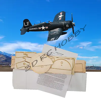 F4U Corsair 46  WS RC Model Airplane Laser Cut Balsa Ply Short Kit + Plans • $164.99