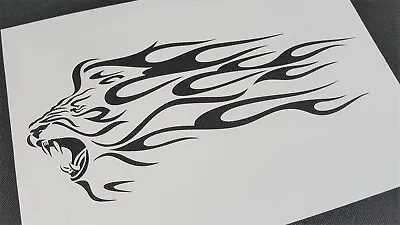 Lion Flame Fire Tribal Airbrush Stencil Bike Car Animal Reusable Craft Template • $9.88