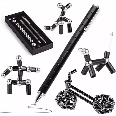 BLACK High-Quality Magnetic Fidget Pen Relief Toy Gift For Adults And Kids UK • £12.85