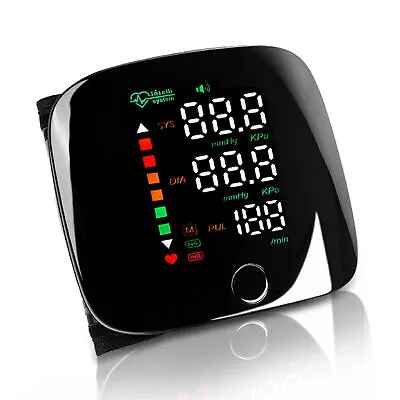 Rechargeable LED Blood Pressure Monitor Wrist Voice Broadcast Heart Rate Monitor • $20.89