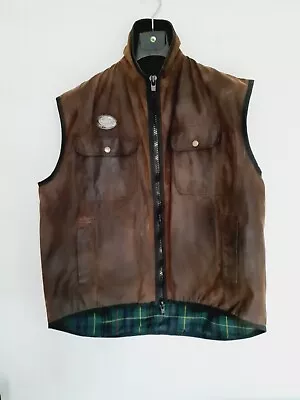 £126 • Buy SELKE ROGUE Gilet Bodywarmer Waistcoat Mens Waxed Cotton Oilskin Rust Brown M/L