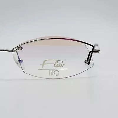 Flair Eyeglasses Ladies Oval Purple Silver Half Rim EYEQ 840 Col. 590 Fancy New • $61.06