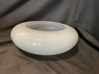 Mid Century Mazzega Murano Art Glass Clam Broth White Large 14 In Low Bowl • $225