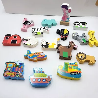 Melissa & Doug Wooden Blocks Farm Animals Vehicles Stacking Motor Skills • $9.65