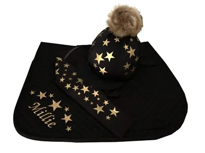 Black/ Gold Cross Country Colours Horse Riding Set  • £89.60