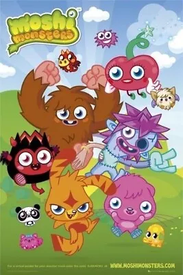 MOSHI MONSTERS ~ MOSHLINGS CLOUDS 24x36 VIDEO GAME POSTER Virtual Pet • $5.91