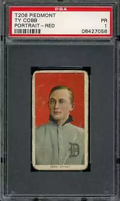 1910 T206 #96 Ty Cobb PSA 1 Tigers Red Portrait  (7056) • $3750