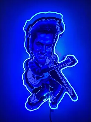 Neon Sign (Custom/Handmade) Elvis Presley Caricature  • $185