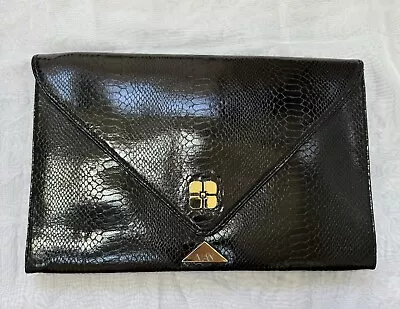 IMAN Patent Leather Envelope Bag Clutch Purse • $49.95