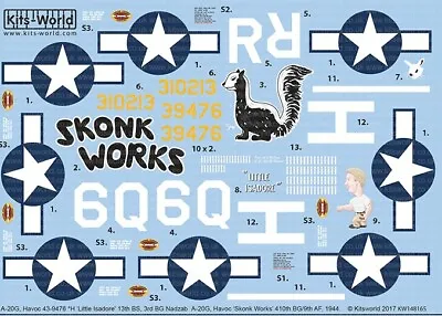 Warbird Decals 1/48 A20g Havoc Skonk Works 410th Bg/9th Af 1944 148165 • $18.99