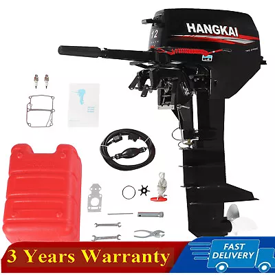 HANGKAI 12HP 2Stroke Fishing Boat Engine Outboard Motor Long Shaft Water Cooled • $1075