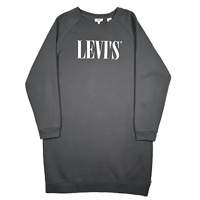 £24.95 • Buy Levi's Sweatshirt Dress Spell Out Logo Grey - Size M