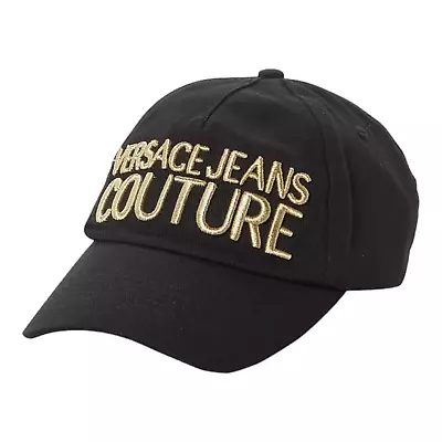 VERSACE Couture Classic Embroidered Logo Baseball Hat Cap Black - OSFM • $69.94