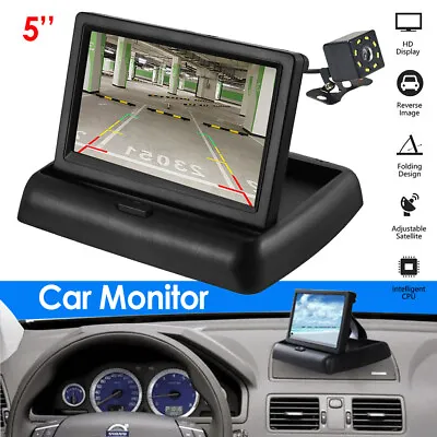 Backup Camera Car Rear View Wired HD Parking System LCD Screen + 5  Monitor • $29.35
