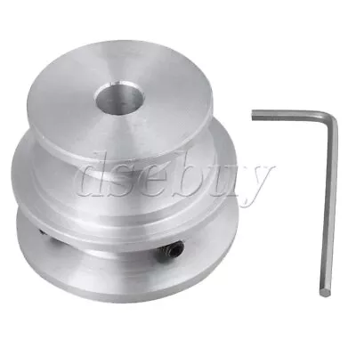 Silver Aluminum 2-Step Groove Fixed Bore Pulley 40x30x8MM For Round Belt • $10.34