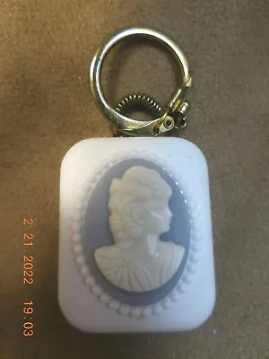 Vintage Sankyo Music Box Keychain Blue Cameo Plays  Be A Clown   (see Video) • $20