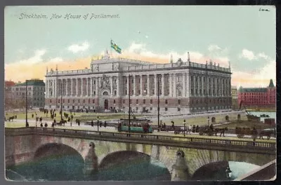 Antique 1905 New House Of Parliament Stockholm Sweden Postcard • $0.99