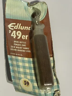 NEW Vintage Edlund Co Can Bottle Opener Combo Wood Handle Burlington VT USA NOS • $17.79