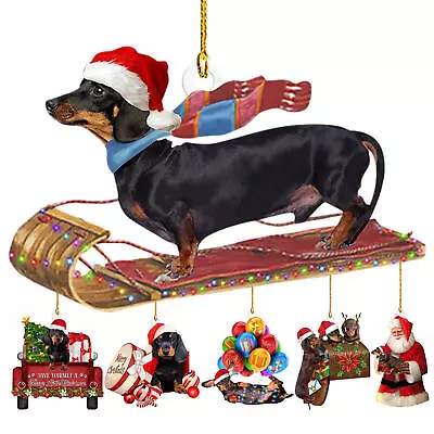 Dachshund Christmas Ornament Funny Dog Christmas Tree Ornament 2D  • $8.59