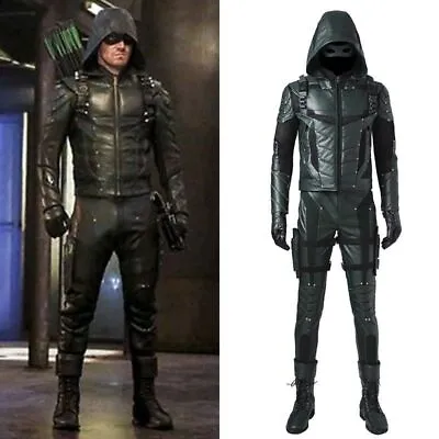 The Green Arrow Season 5 Oliver Queen Cosplay Costume Full Suit + Shoes • $271